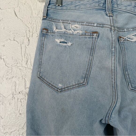 ABERCROMBIE Annie High Rise Girlfriend Distressed Jeans Womens 29 Frayed Hem - Picture 8 of 11